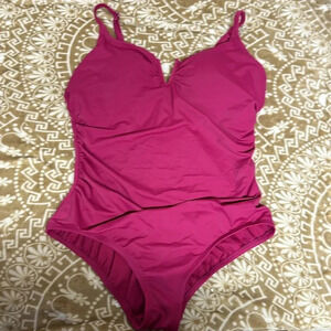 Time and Tru One Piece Fuchsia Swimsuit Sz 1X 16W-18W